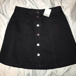 black button down skirt